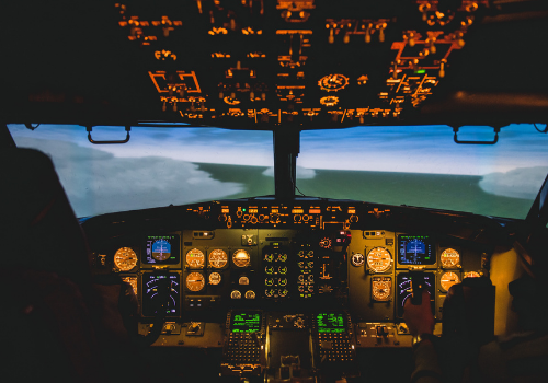 Kokpit simulátoru Boeing 737