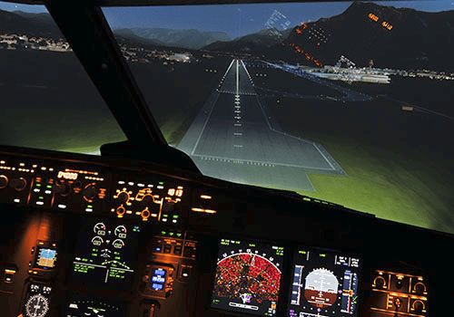 Simulátor A320 přistání v noci
