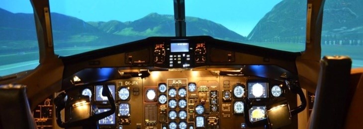 Simulátor dopravního letadla ATR na Ruzyni