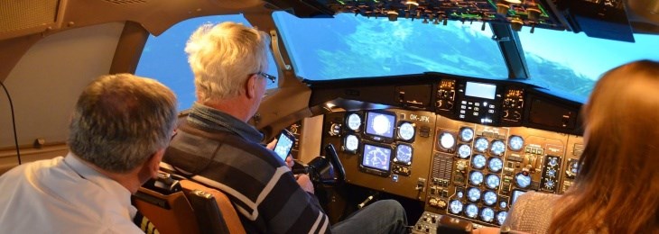 Simulátor dopravního letadla ATR na Ruzyni