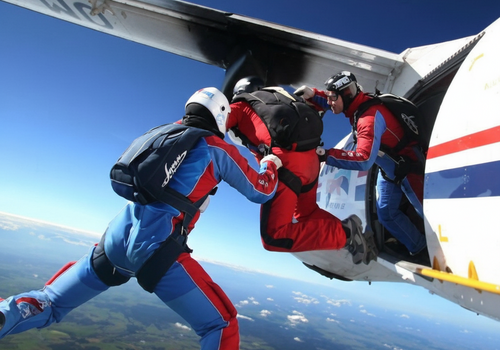 Samostatný seskok padákem s volným pádem Most (IAFF)