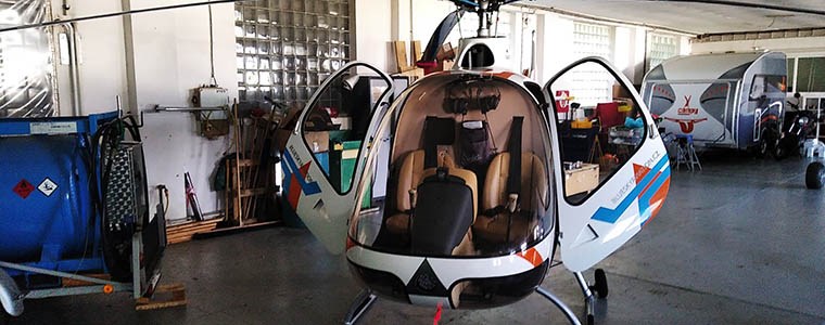 Pohyblivý simulátor vrtulníku Guimbal Cabri G2 Kladno
