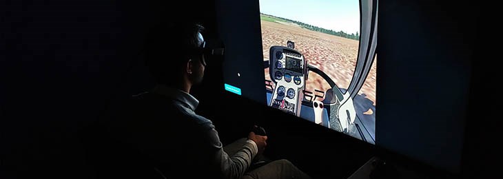 Pohyblivý simulátor vrtulníku Guimbal Cabri G2 Kladno