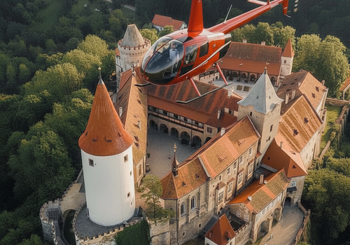 Vyhlídkový let vrtulníkem nad Křivoklát