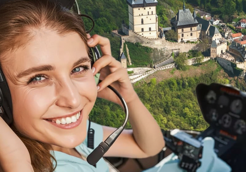 Let vrtulníkem nad Karlštejn